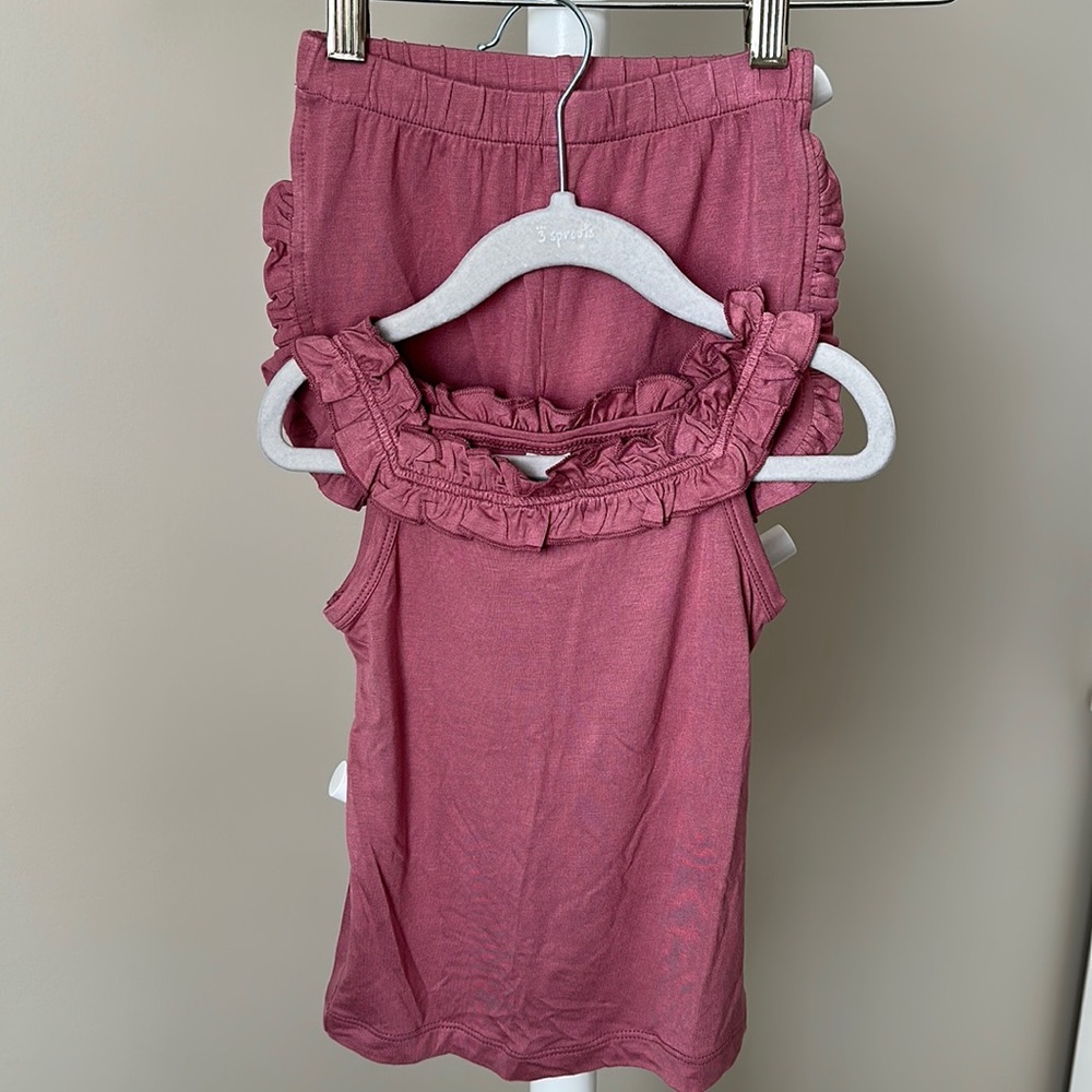 Kate Quinn Ruffle Tank & Track Shorts Set 2T
